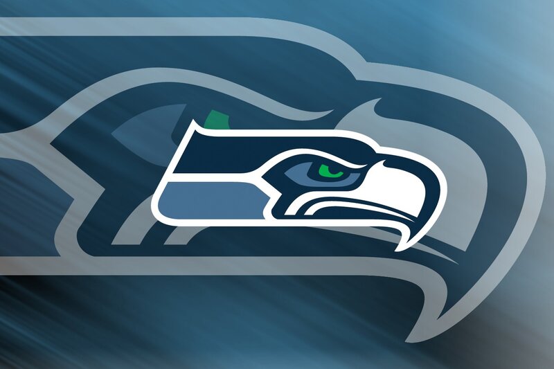 Seattle Seahawks Logo — Blue, Bold, Vector Art, Eagle Head, Blue Background
