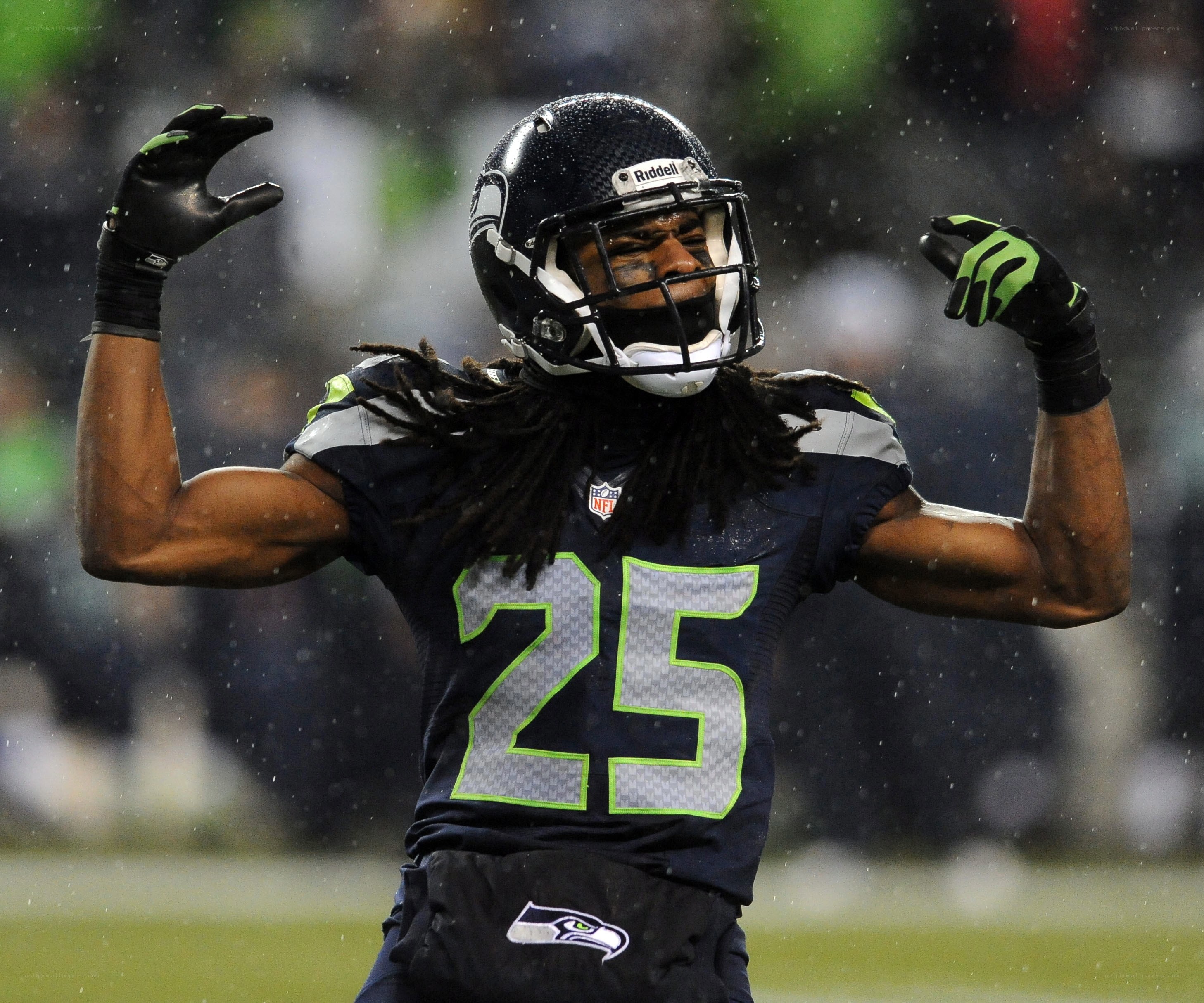 Seattle Seahawks player celebrating