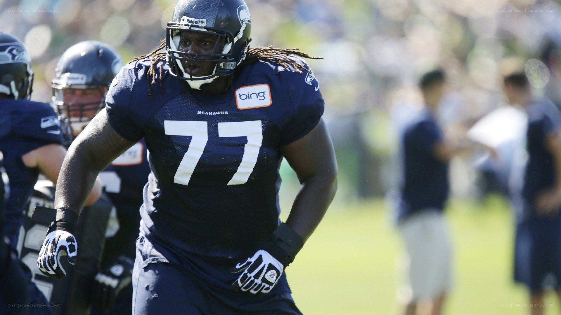 Seattle Seahawks player on field