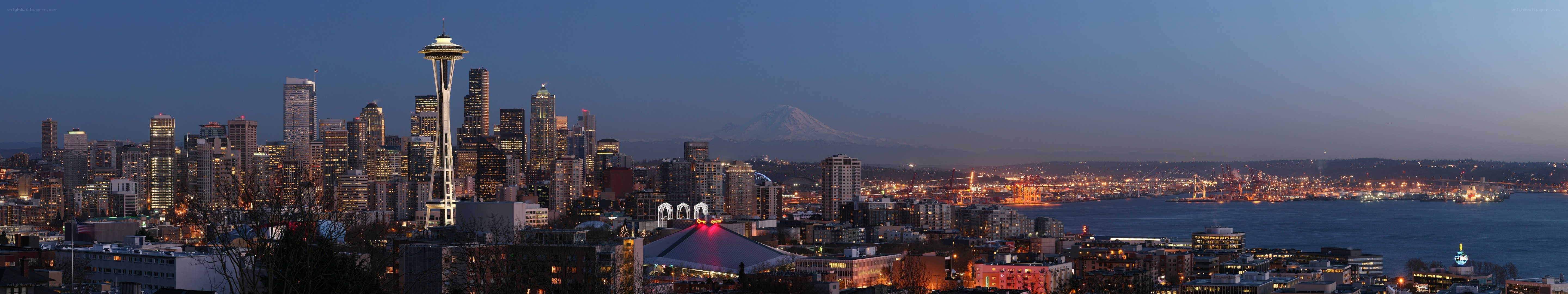 Seattle skyline at dusk