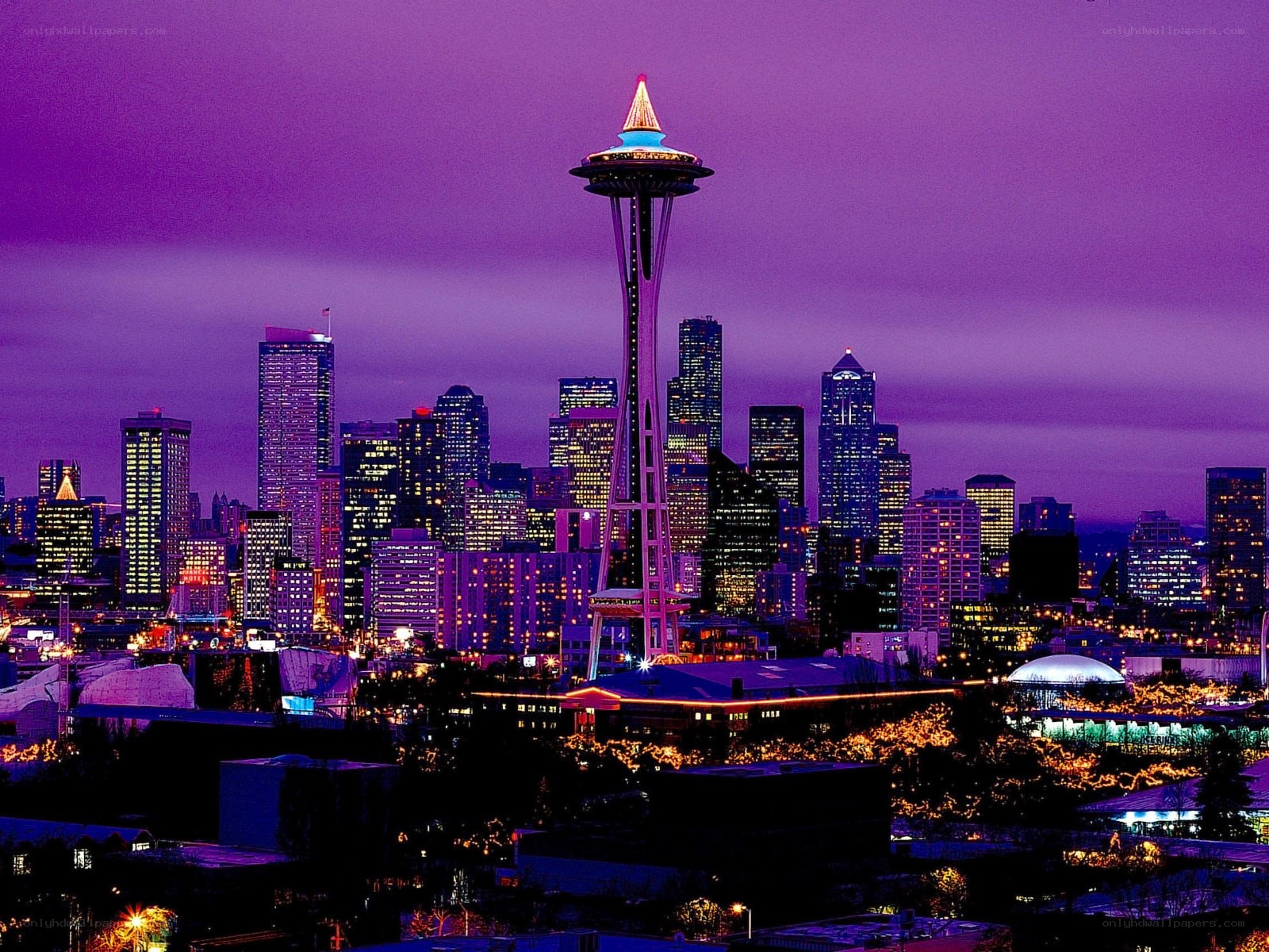 Seattle skyline at dusk