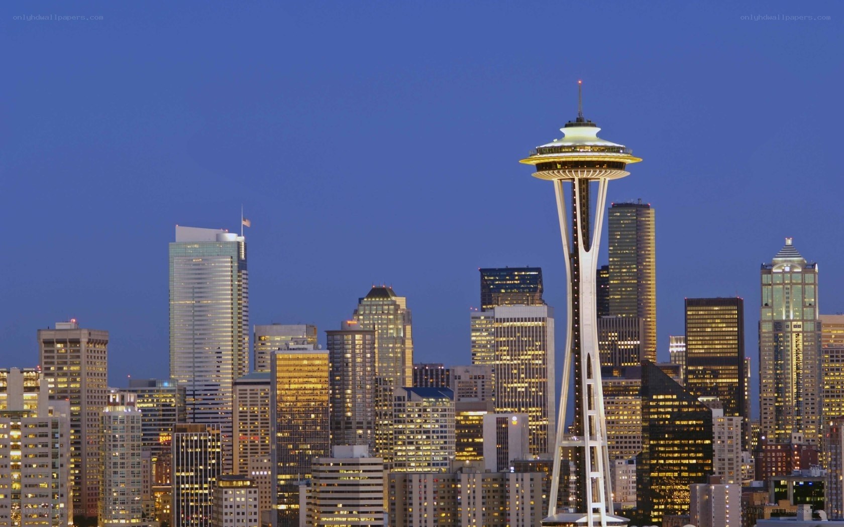 Seattle skyline at dusk