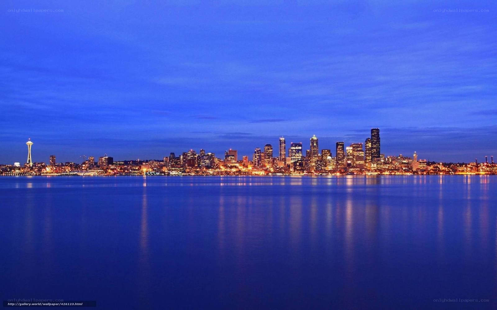 Seattle skyline at dusk