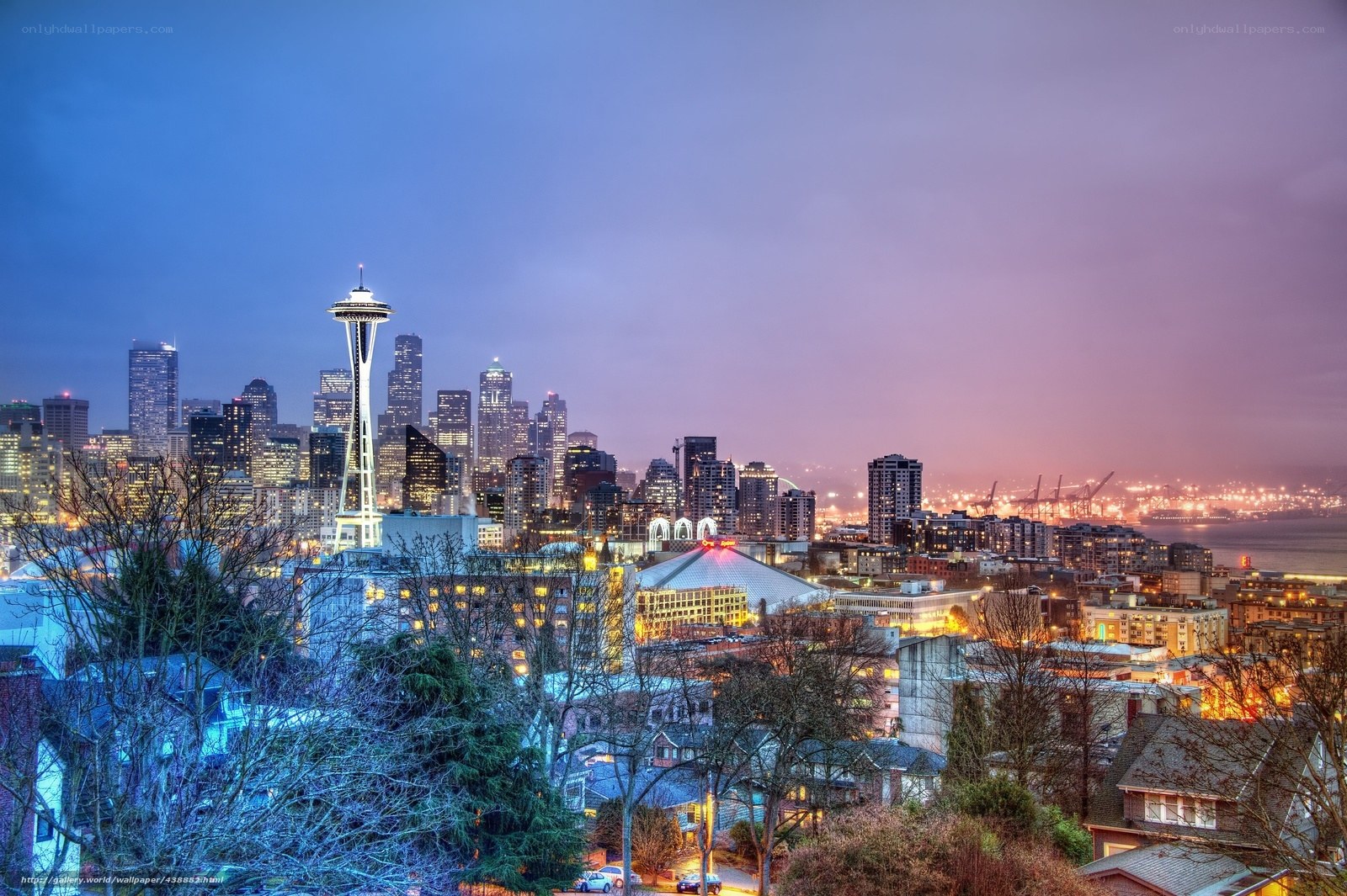 Seattle skyline at dusk