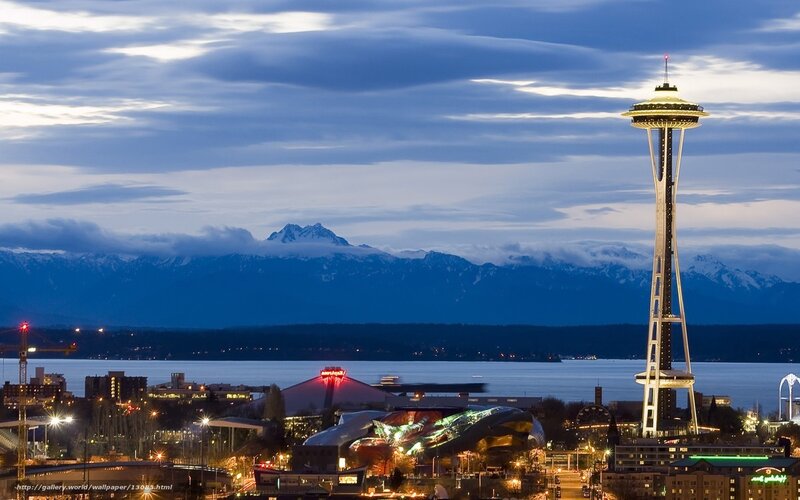 Seattle skyline at dusk