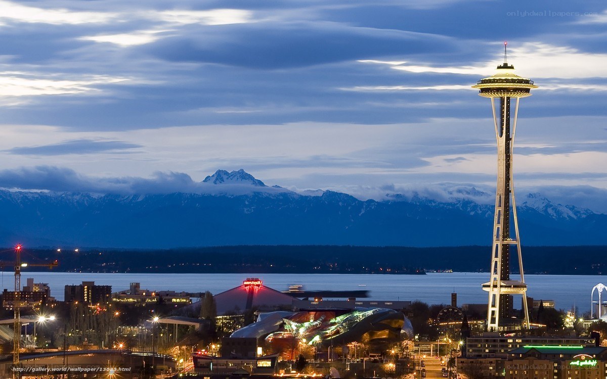 Seattle skyline at dusk