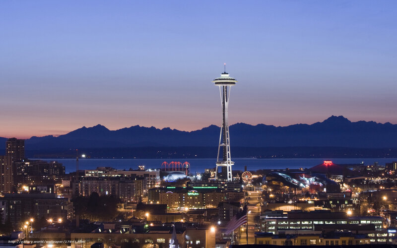 Seattle skyline at dusk