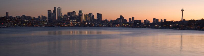 Seattle skyline at dusk
