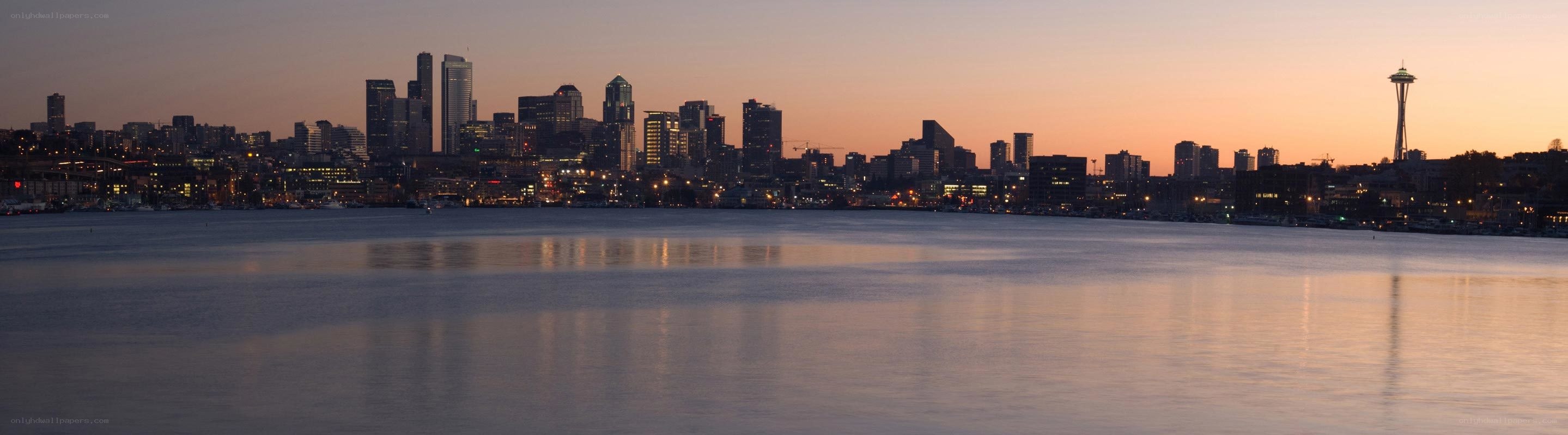 Seattle skyline at dusk