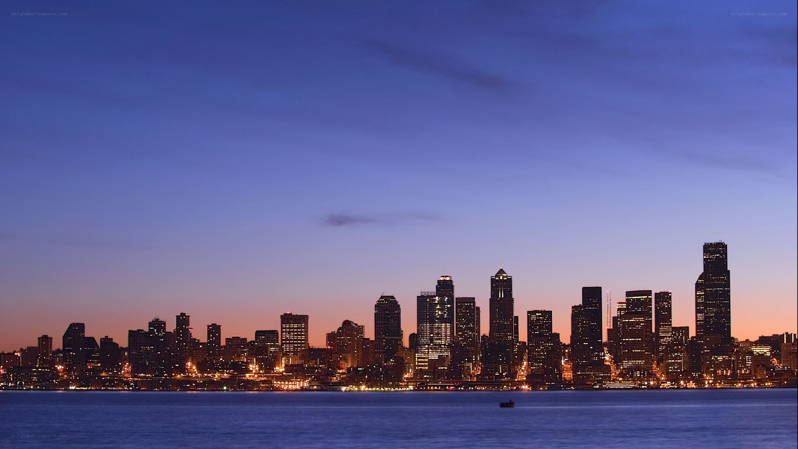 Seattle skyline at dusk