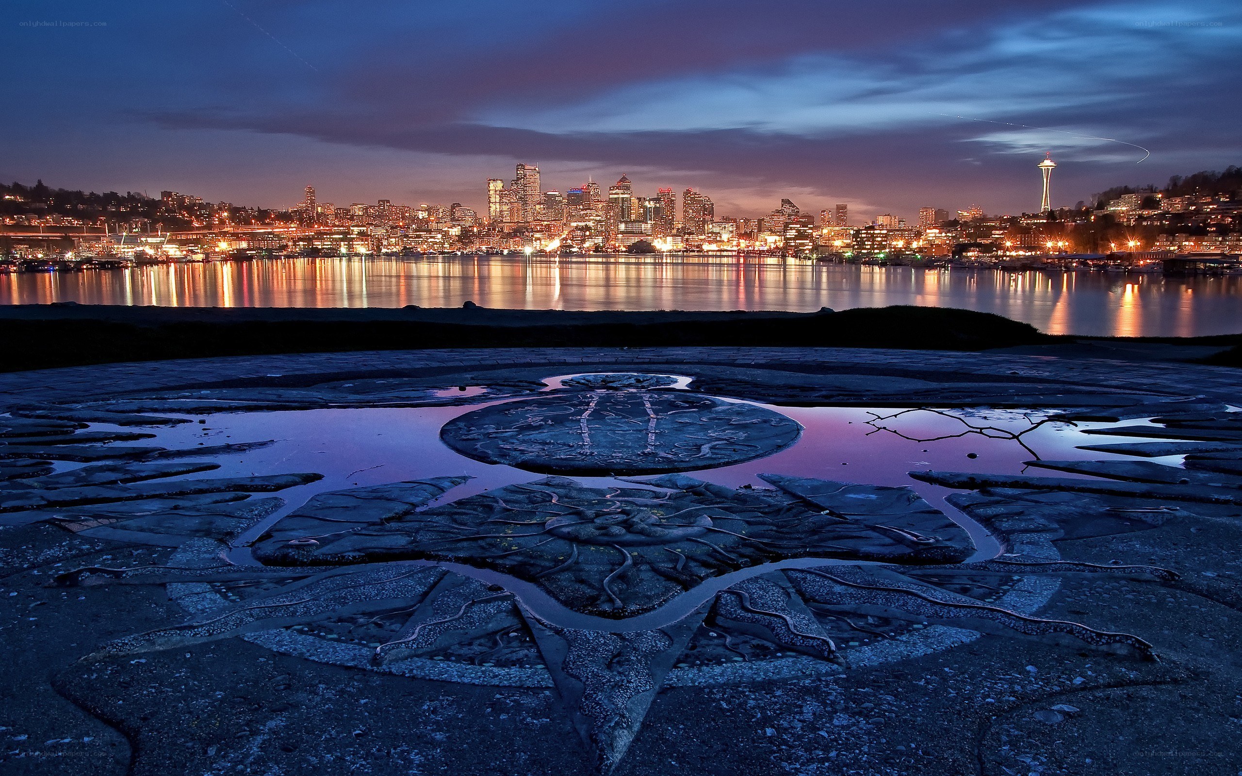 Seattle skyline at dusk
