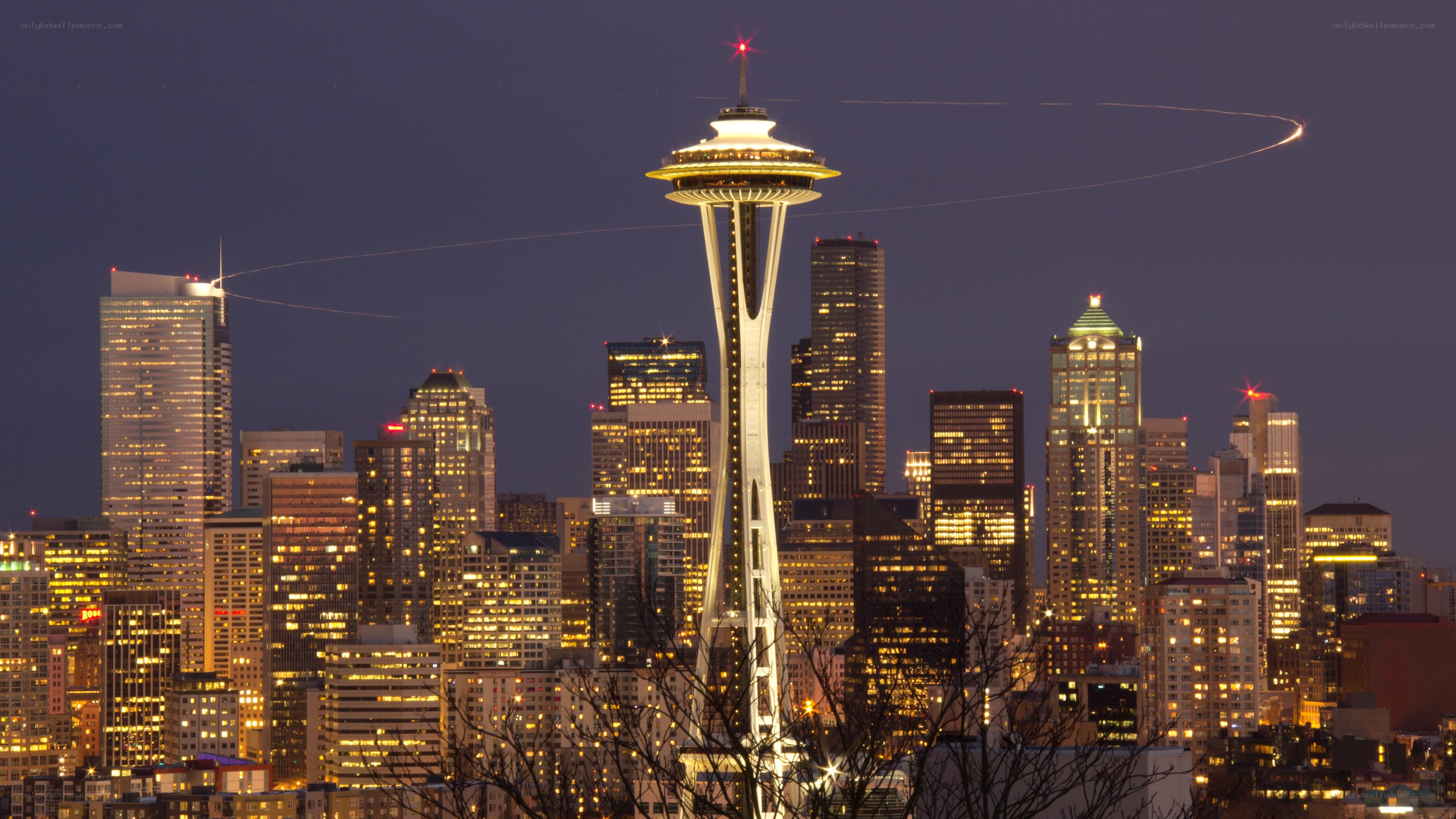 Seattle skyline at dusk