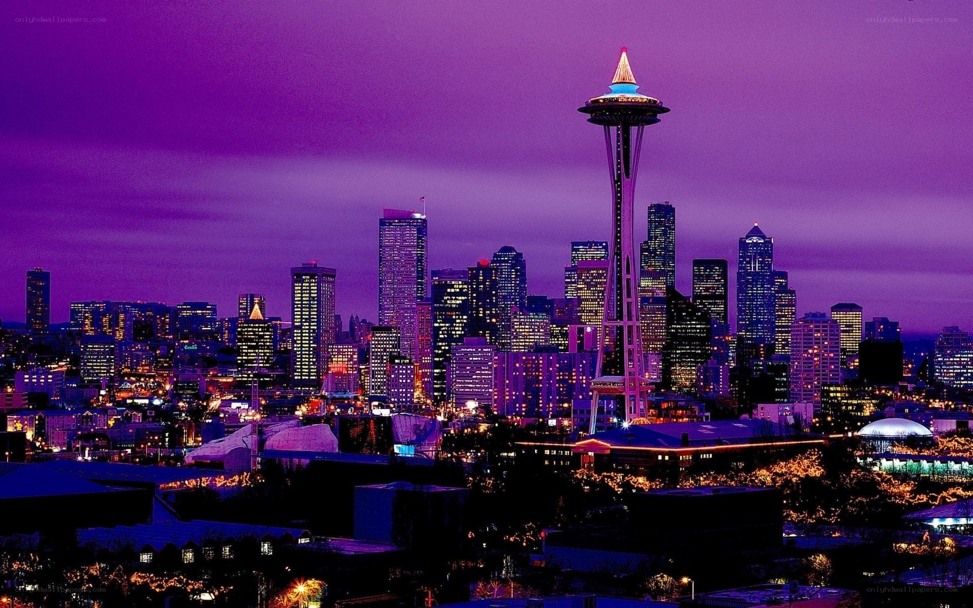 Seattle skyline at dusk