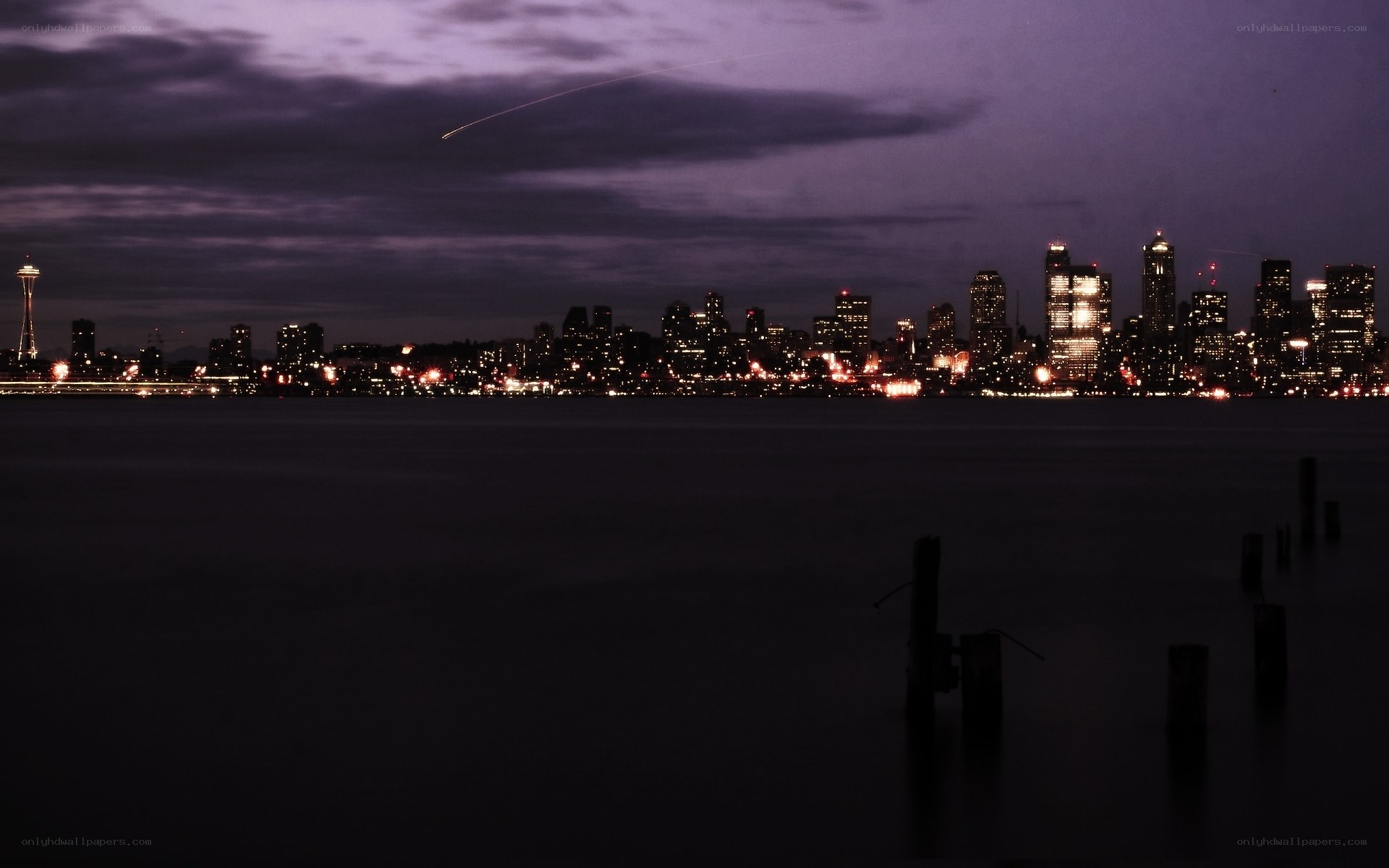 Seattle skyline at dusk