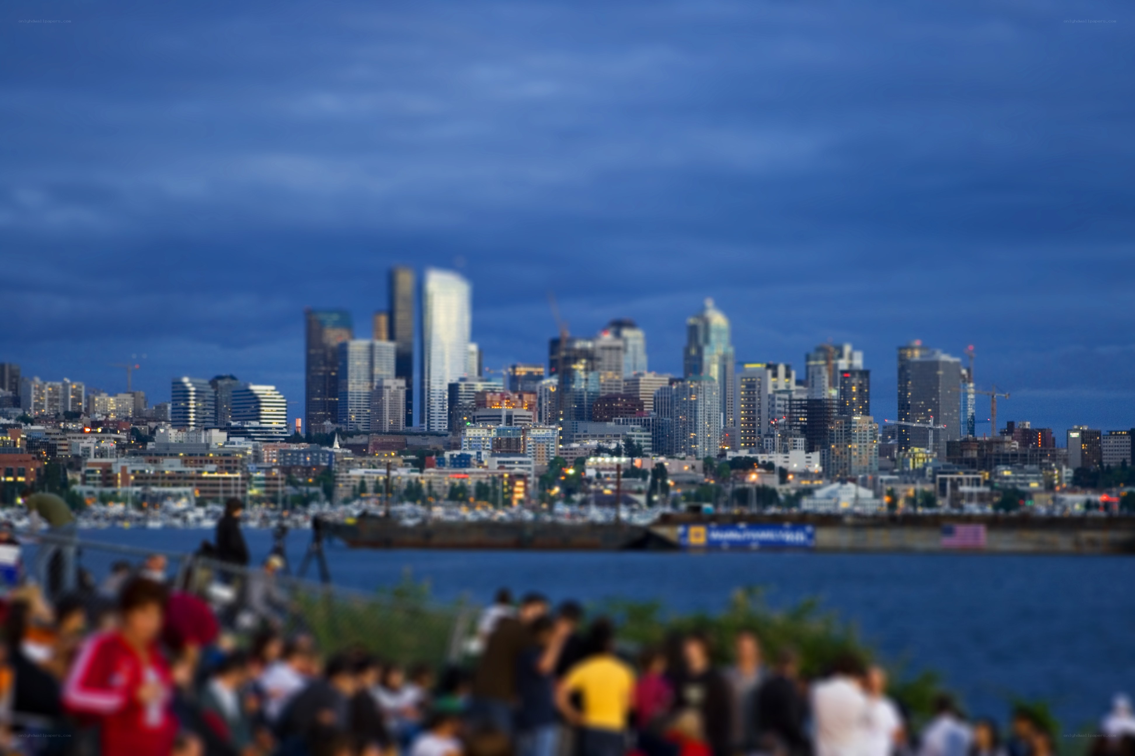 Seattle skyline at dusk