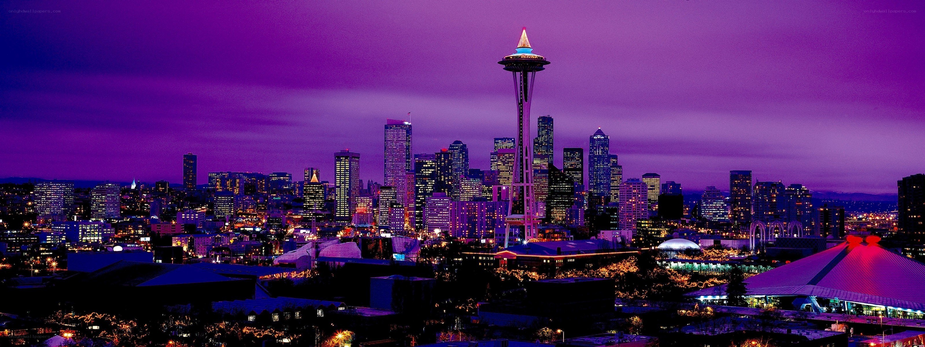 Seattle skyline at dusk