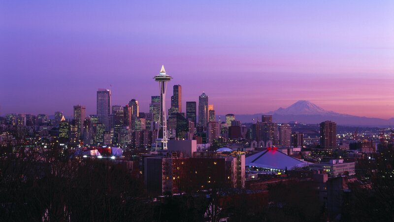 Seattle skyline at dusk