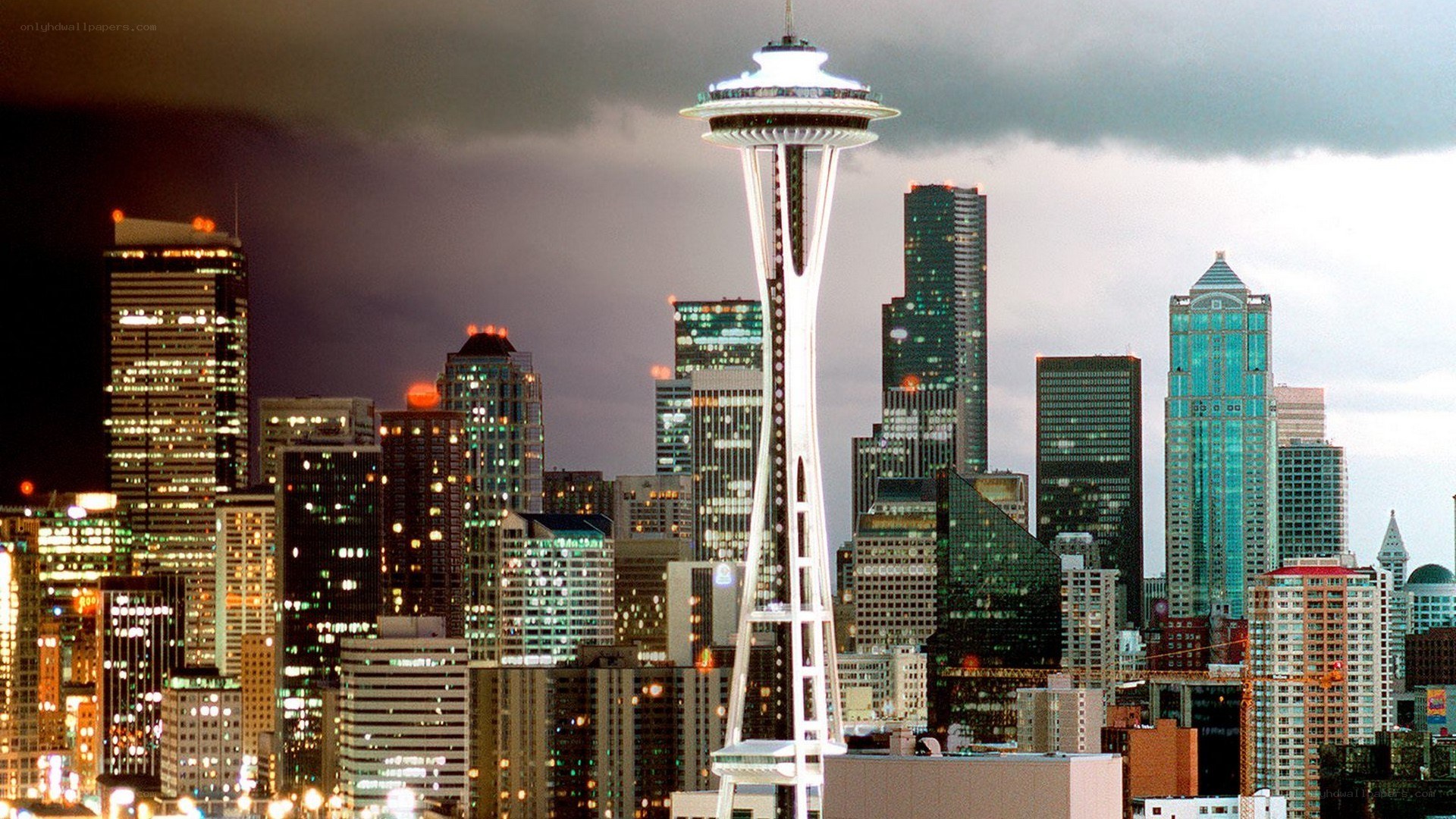Seattle skyline at dusk