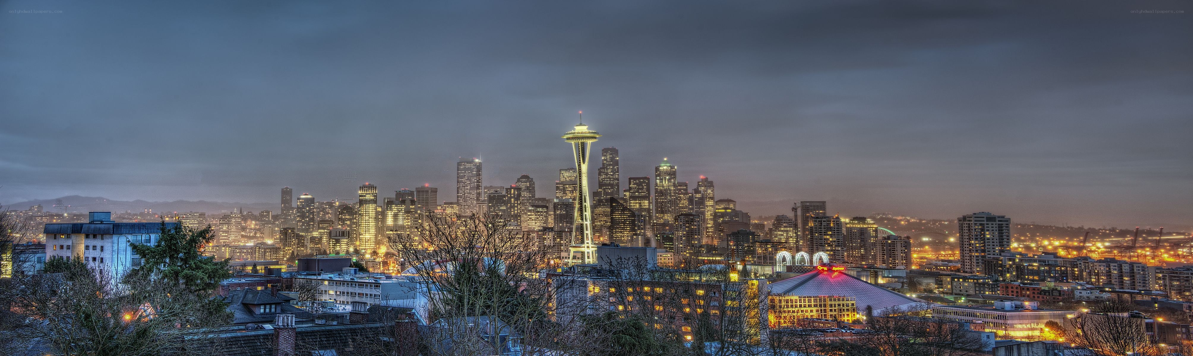 Seattle skyline at dusk