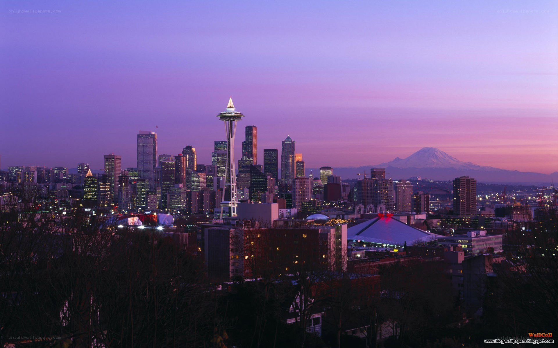 Seattle skyline at dusk