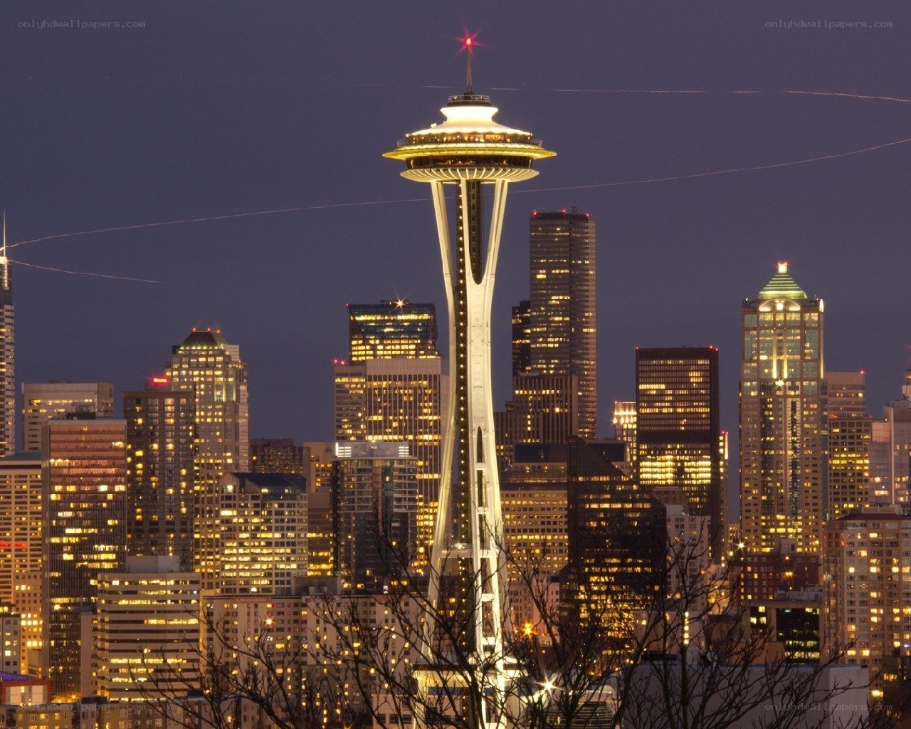 Seattle skyline at dusk