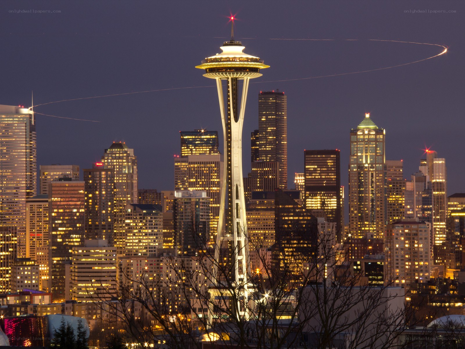Seattle skyline at dusk