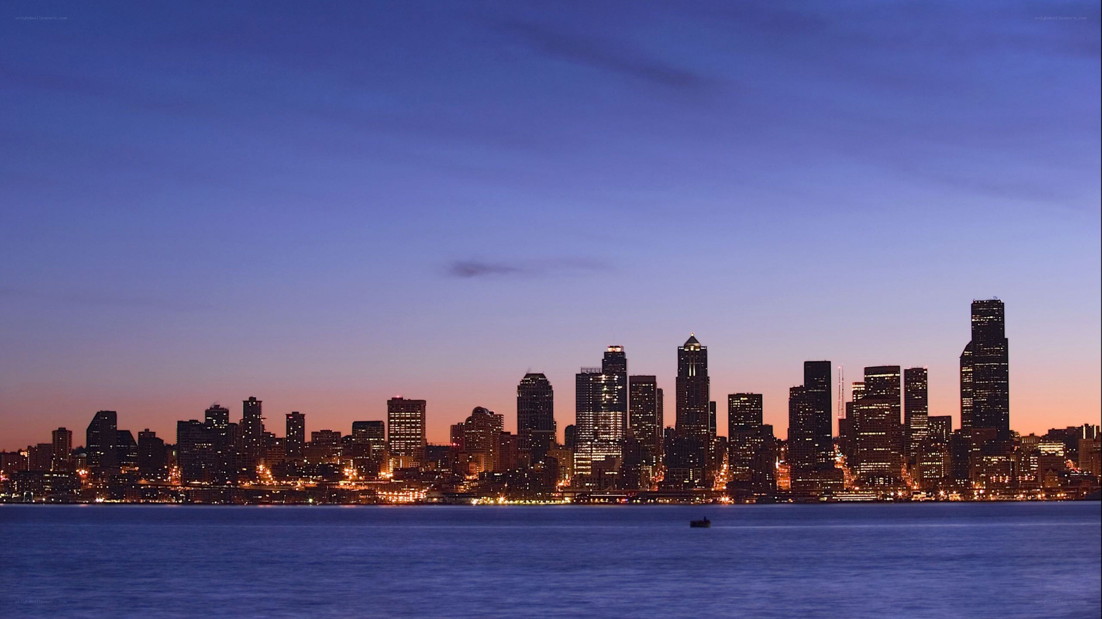 Seattle skyline at dusk