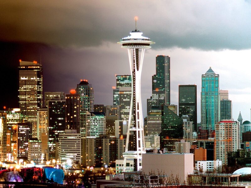 Seattle Skyline at Dusk — Gray