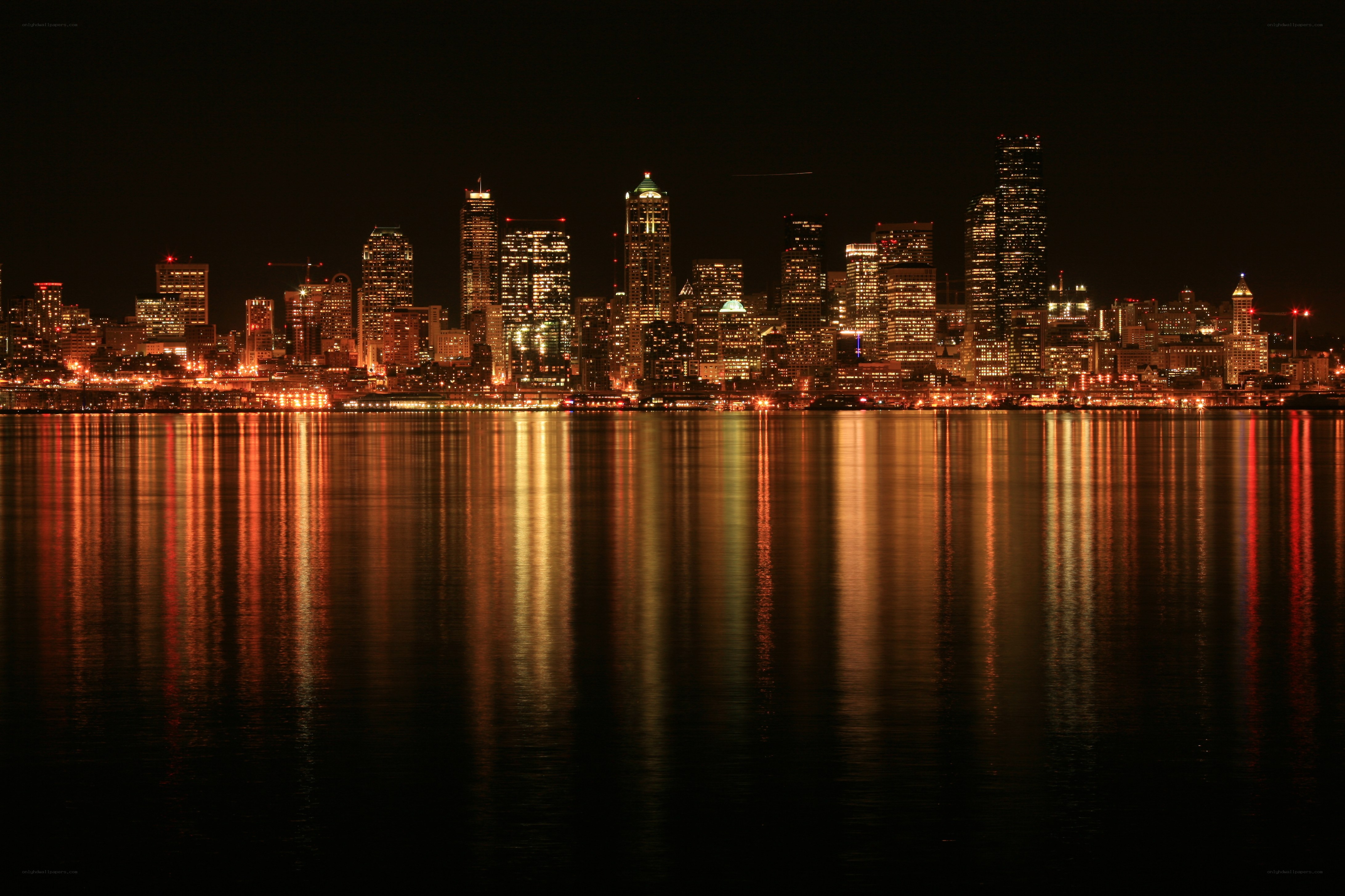Seattle skyline at night