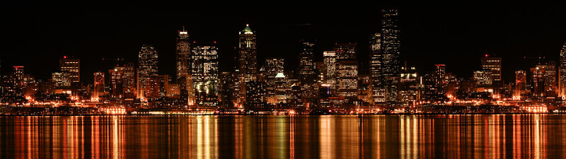 Seattle skyline at night