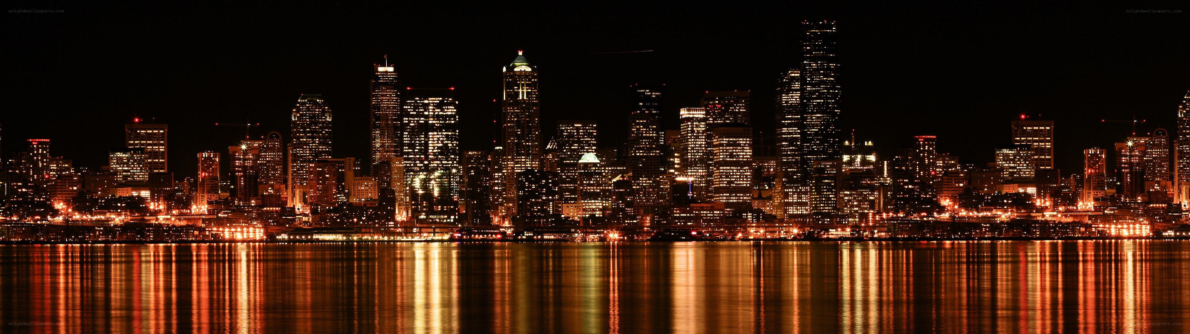 Seattle skyline at night