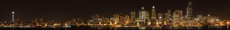 Seattle skyline at night