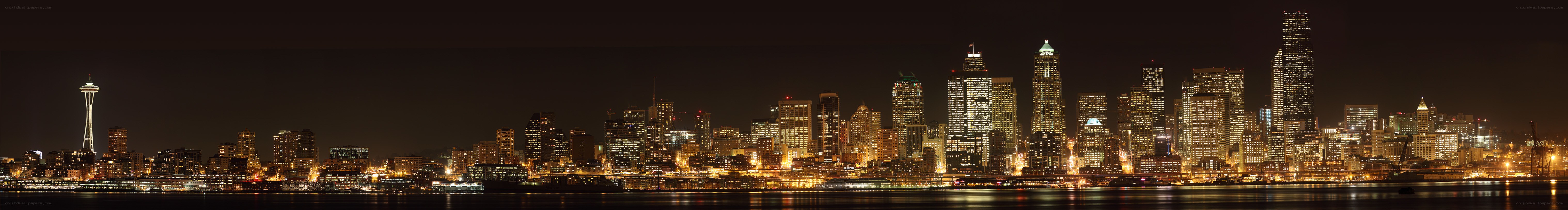 Seattle skyline at night