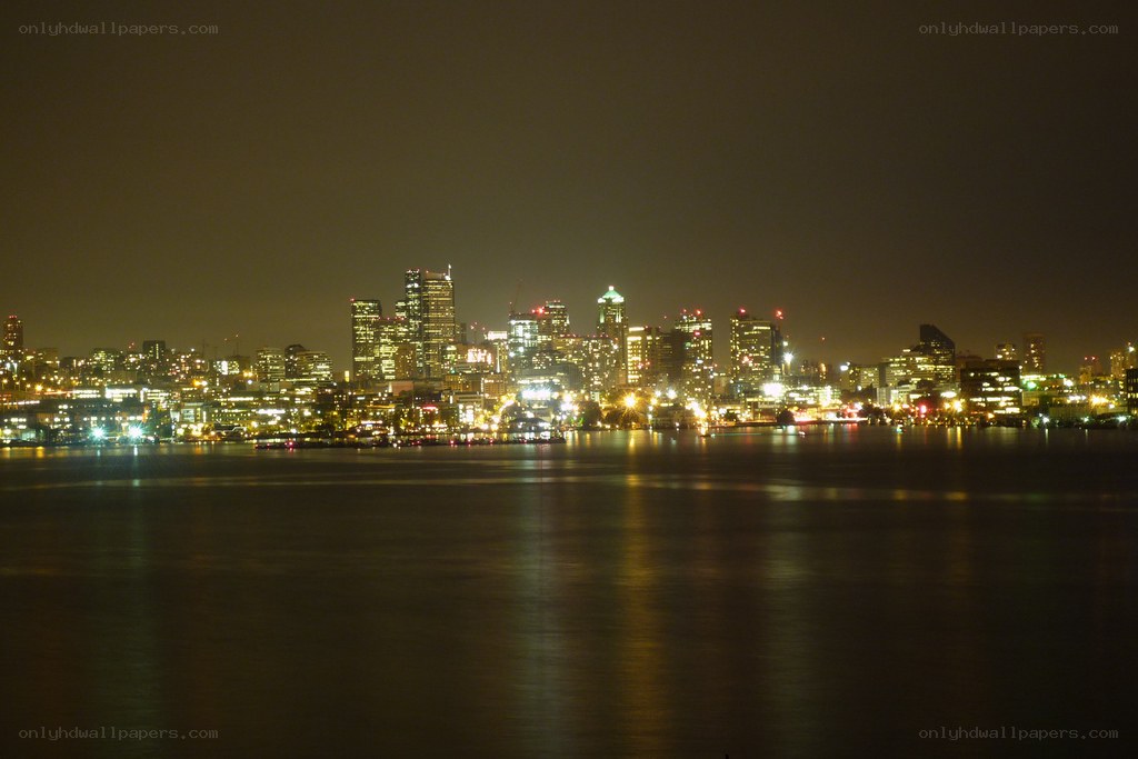 Seattle skyline at night