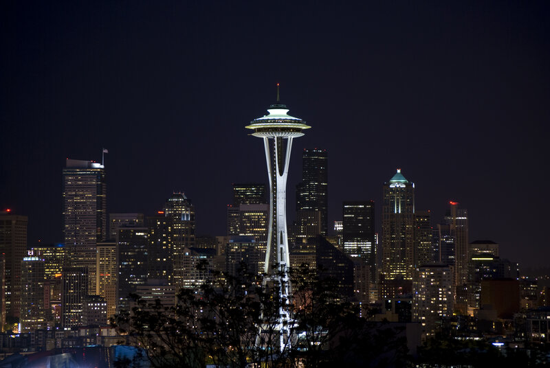 Seattle skyline at night