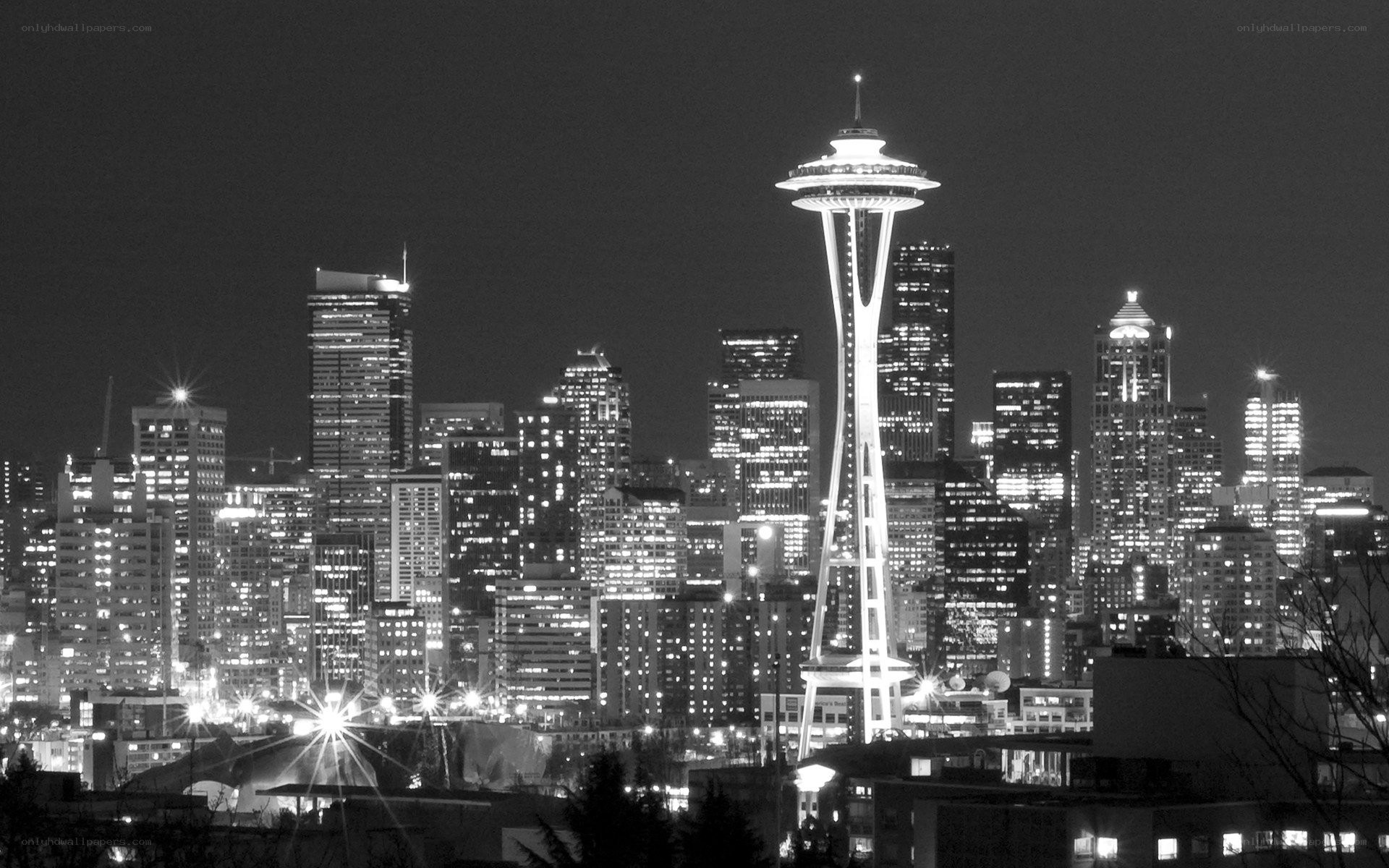 Seattle skyline at night
