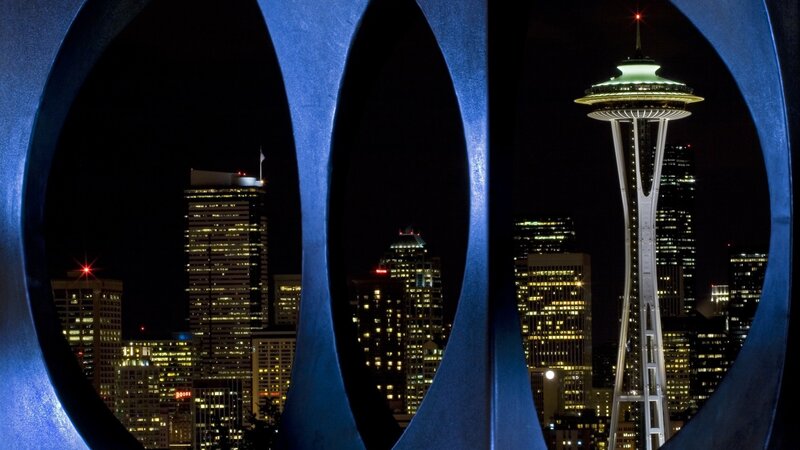 Seattle skyline at night