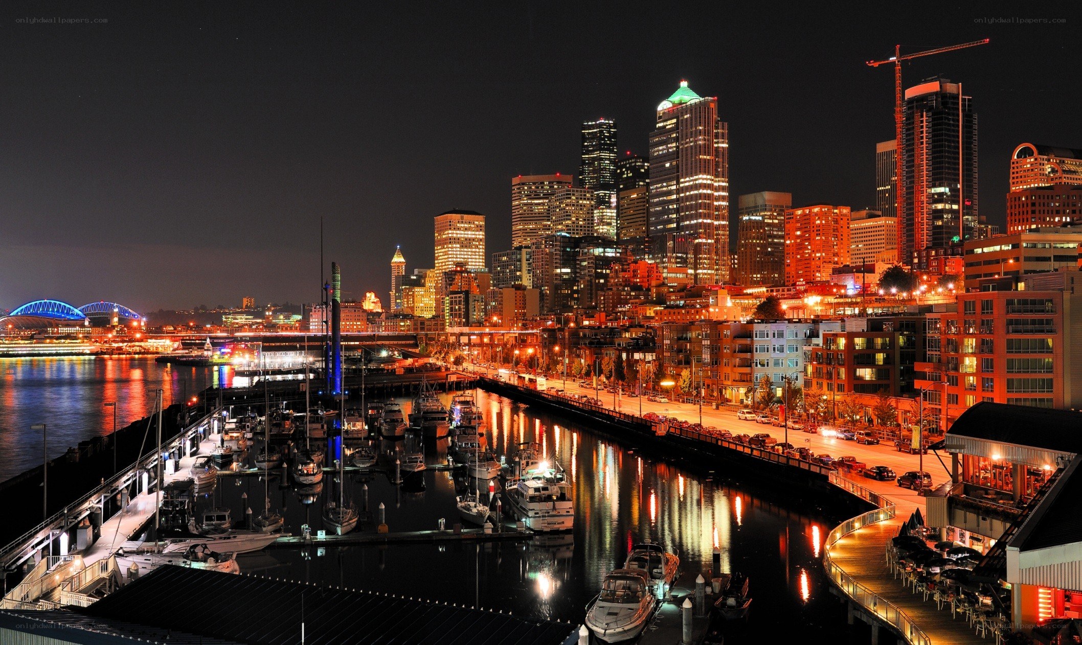 Seattle skyline at night