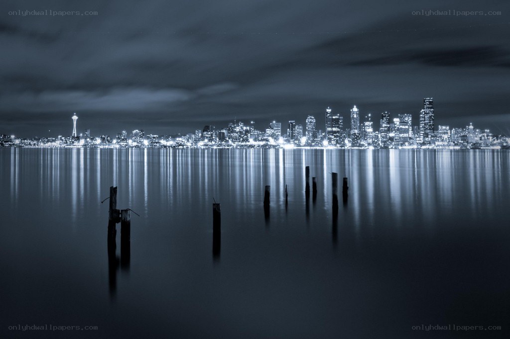 Seattle skyline at night