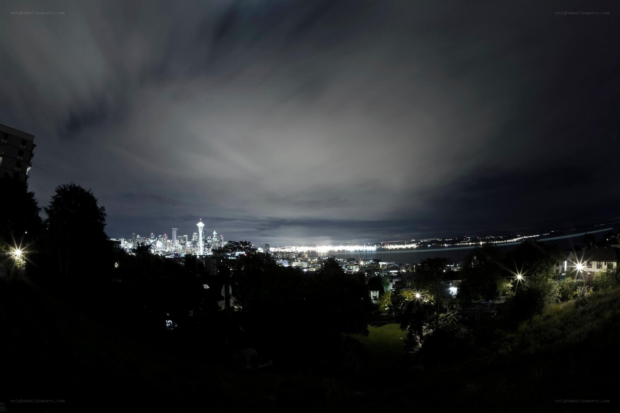 Seattle skyline at night