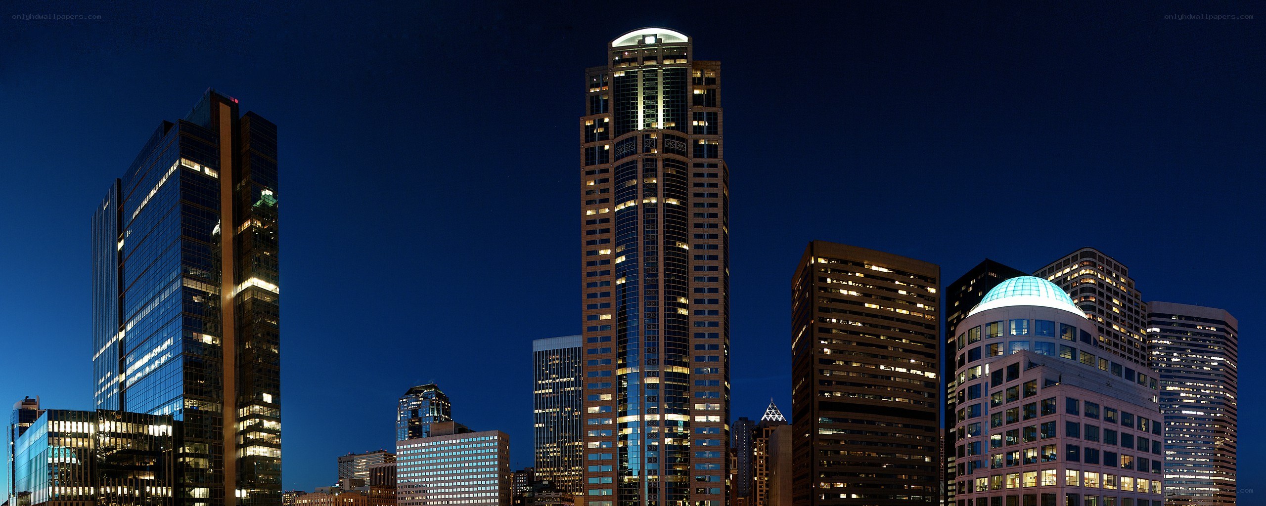 Seattle skyline at night