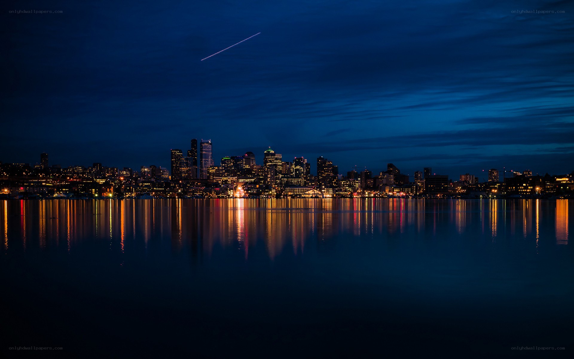 Seattle skyline at night
