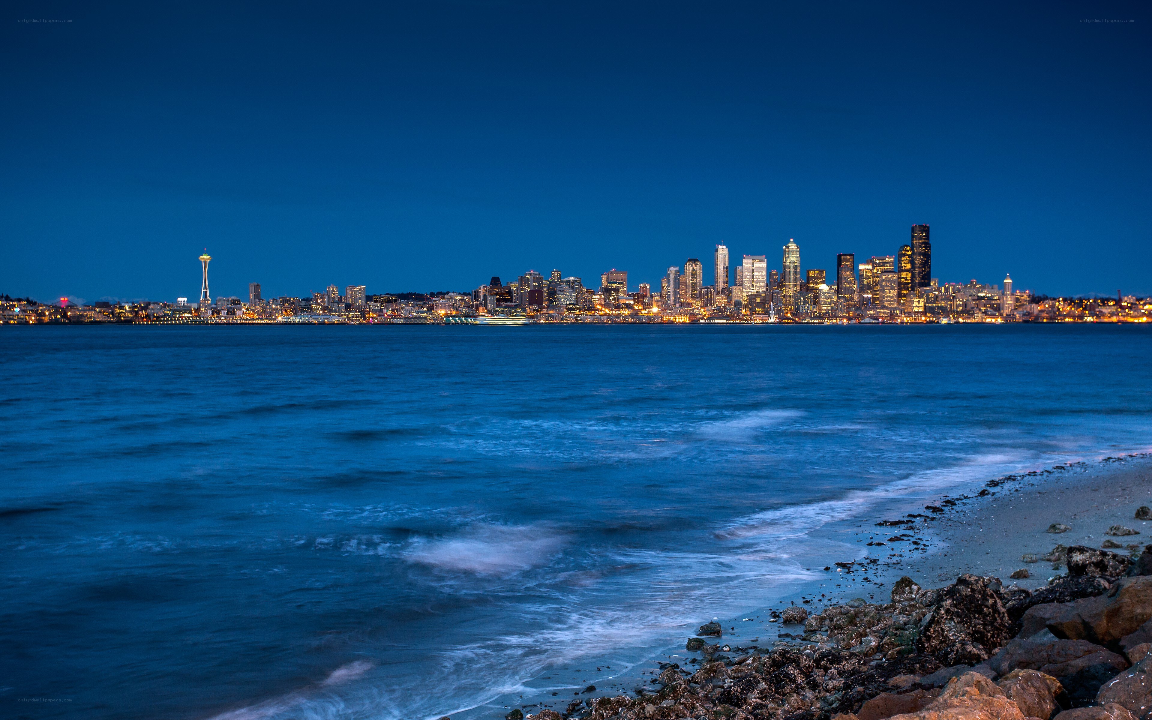 Seattle skyline at night