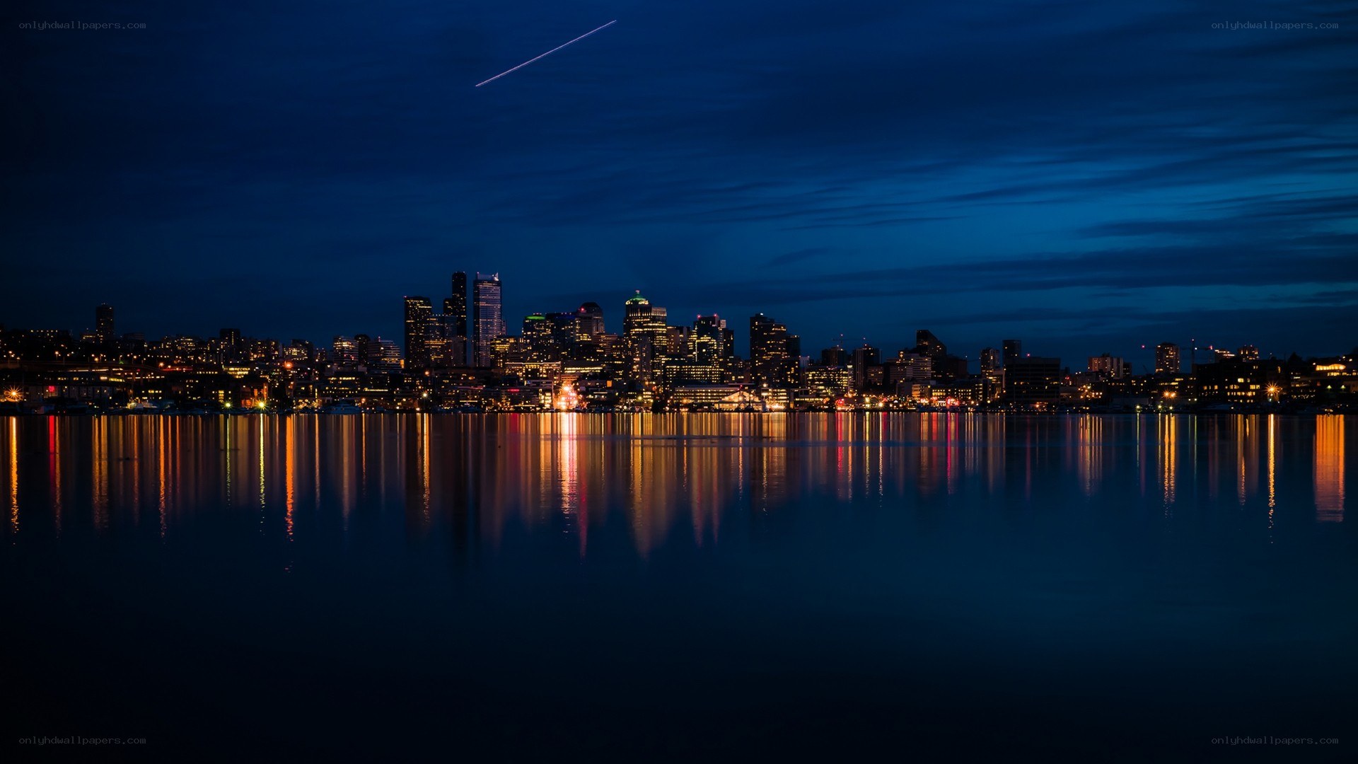 Seattle skyline at night