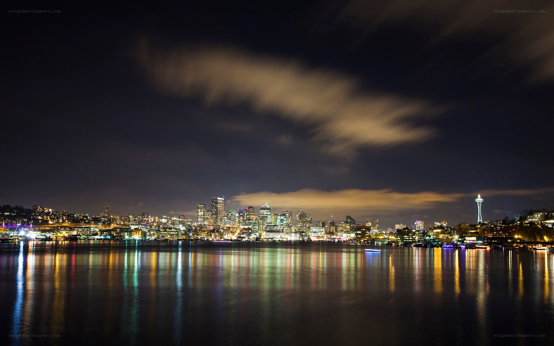 Seattle skyline at night