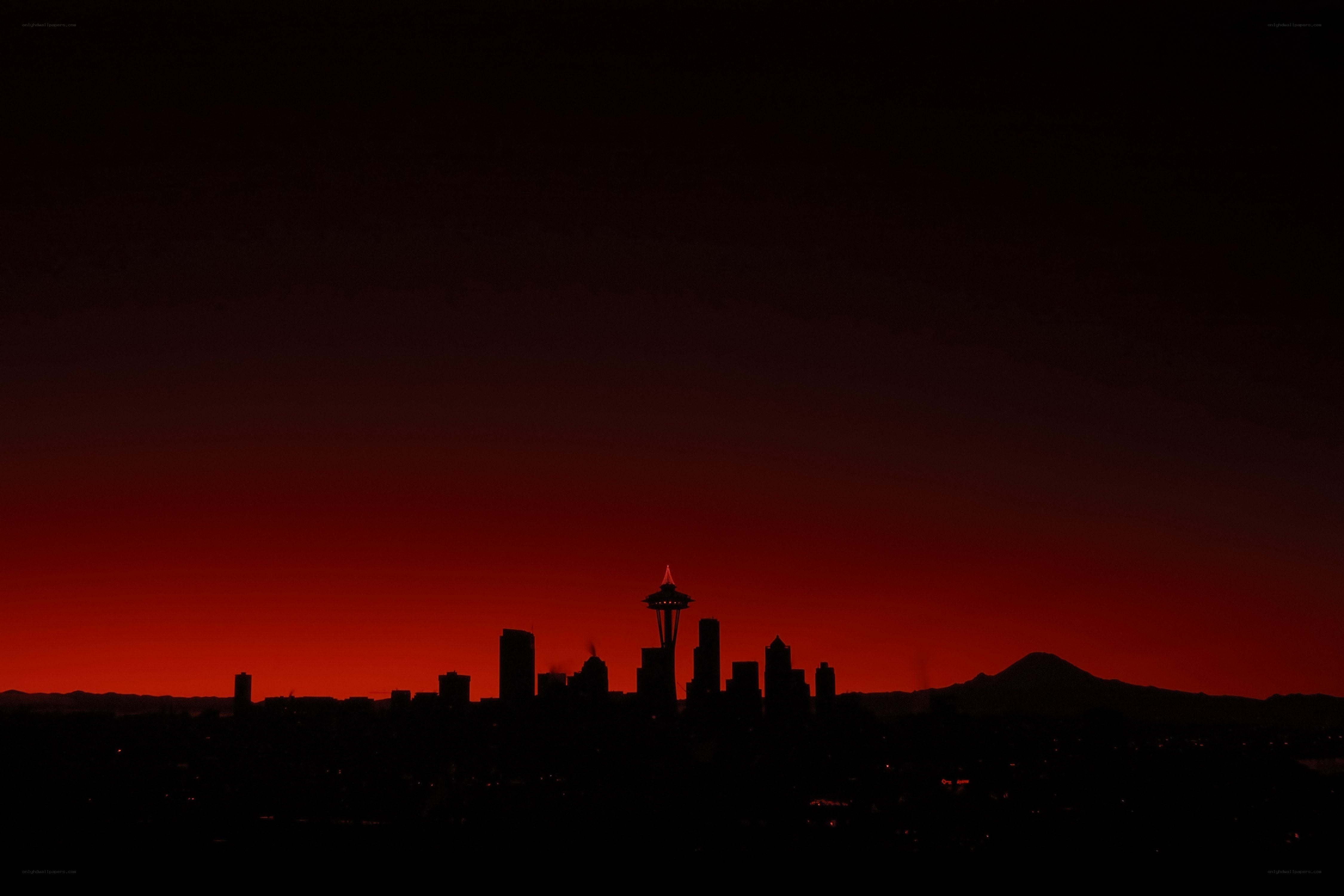 Seattle skyline at sunset
