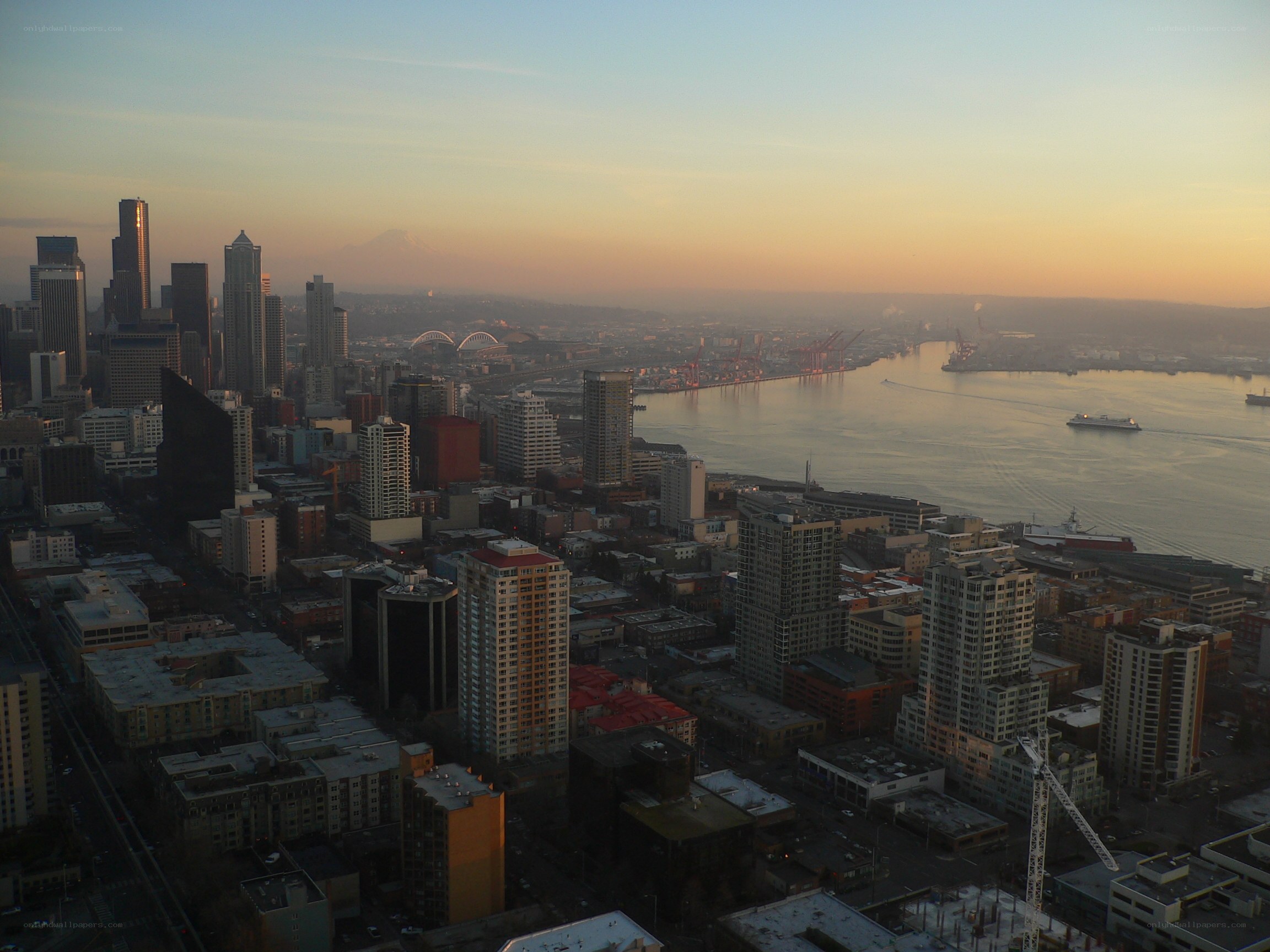 Seattle skyline at sunset