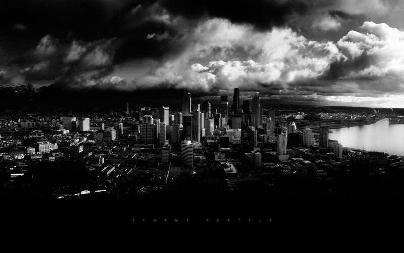 Seattle Skyline — Black