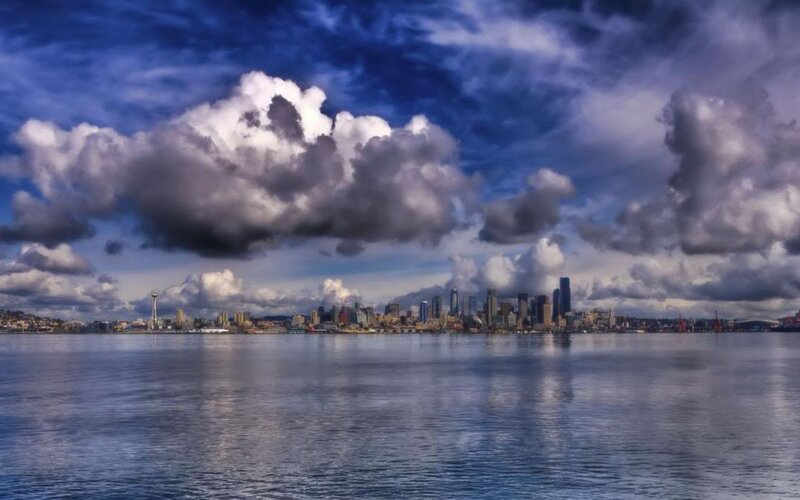 Seattle Skyline — Blue, Dramatic, Afternoon