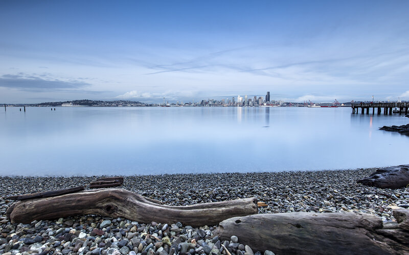 Seattle Skyline from Beach